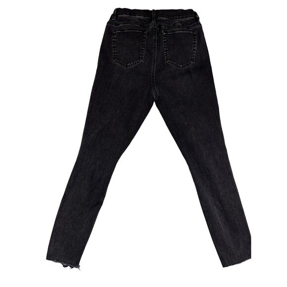 Pacsun Distressed Black Wash High Rise‎ Skinny Jeans Ripped Knee Raw Hem - Picture 6 of 11